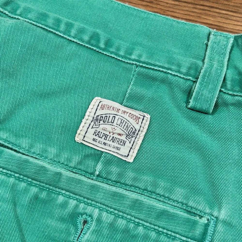 Vintage Polo Ralph Lauren Classic Chino Pants 30x32 Aqua Seafoam Green Stained - Picture 11 of 13